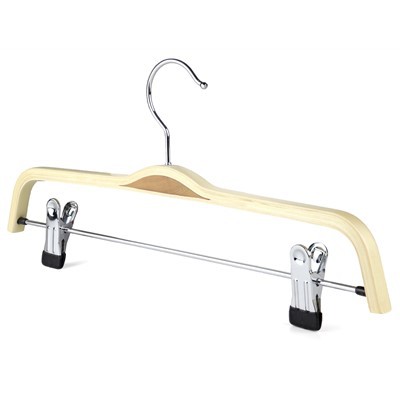Cintre pour pantalons en contreplaqué laminé avec clips