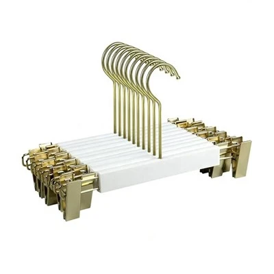 Cintres pour jupes et pantalons en bois blanc