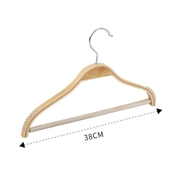 wooden coat hangers with non slip trouser bar laminated bentwood Hanger