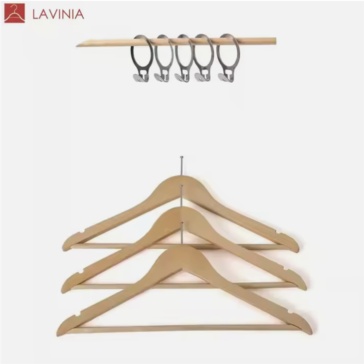 Cintres d'hôtel en bois antivol